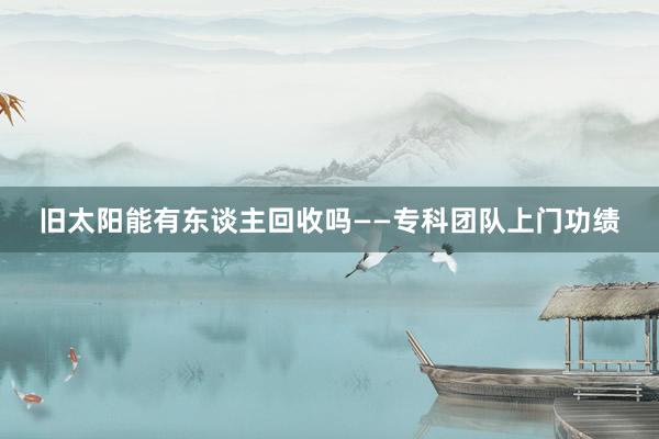 旧太阳能有东谈主回收吗——专科团队上门功绩